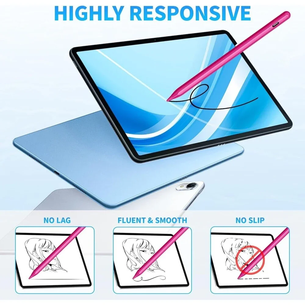 DRYMOKINI Stylus Pen, Active Pen Touch Screens Universal, Candy Pink
